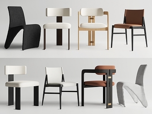 现代餐椅组合SU模型