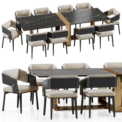 -Luxxu 餐桌椅套装3D模型 (1)