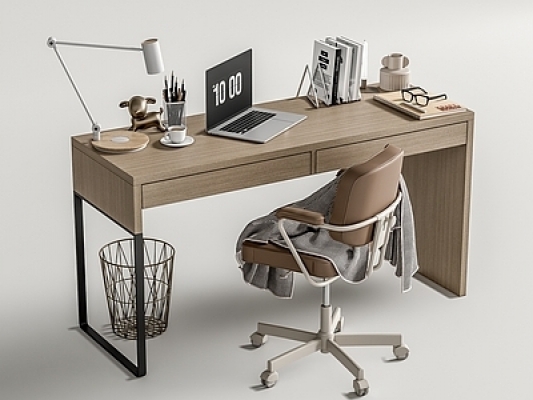 现代书桌椅组合SU模型