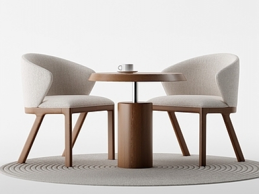 现代休闲桌椅组合SU模型