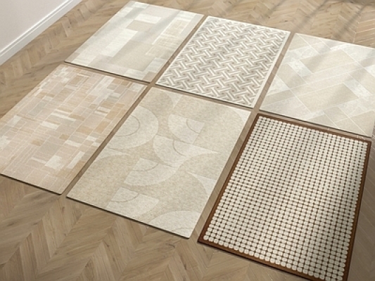 现代米色地毯组合SU模型