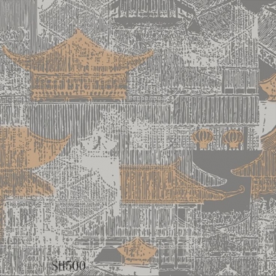 新中式建筑线条背景壁纸 壁布 壁画 软包墙面 屏风画 (11)