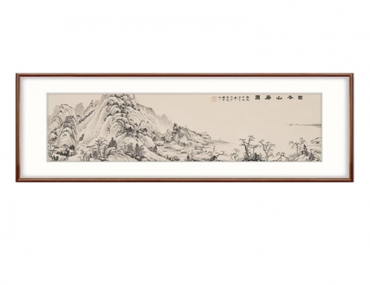 中式装饰画 横幅画国画 山水画 (1)