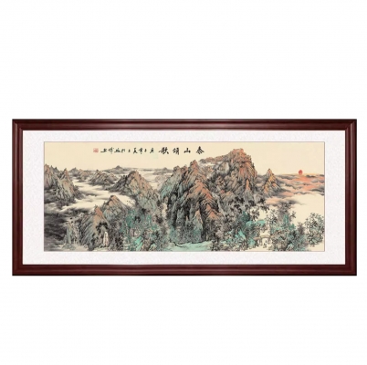 中式装饰画 横幅画国画 山水画 (2)