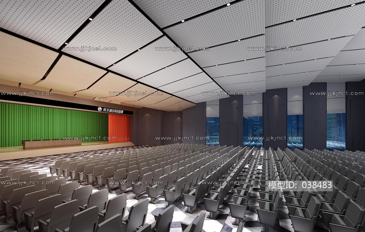 H21-0506现代多功能厅大会议室报告厅影院椅子座椅3d模型下载-【集简空间】「每日更新」