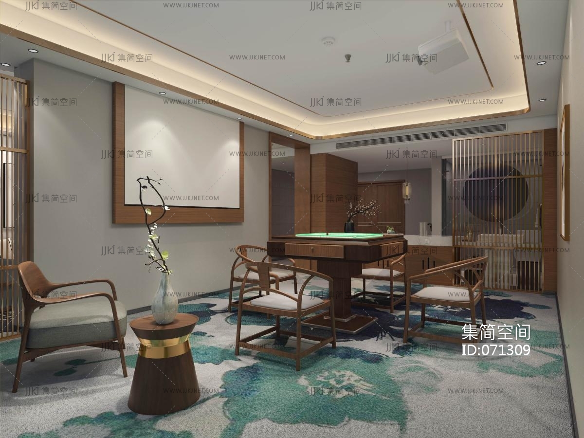 新中式酒店3d模型下载-【集简空间】「每日更新」
