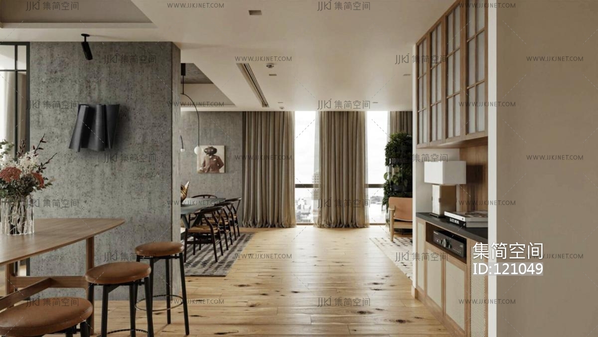 現代公寓客餐廳，餐桌椅
