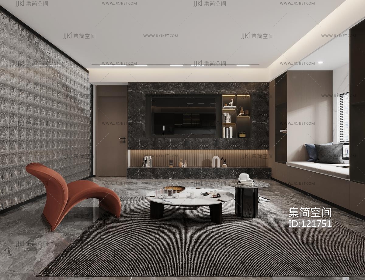 现代轻奢客餐厅新中式茶室会客厅