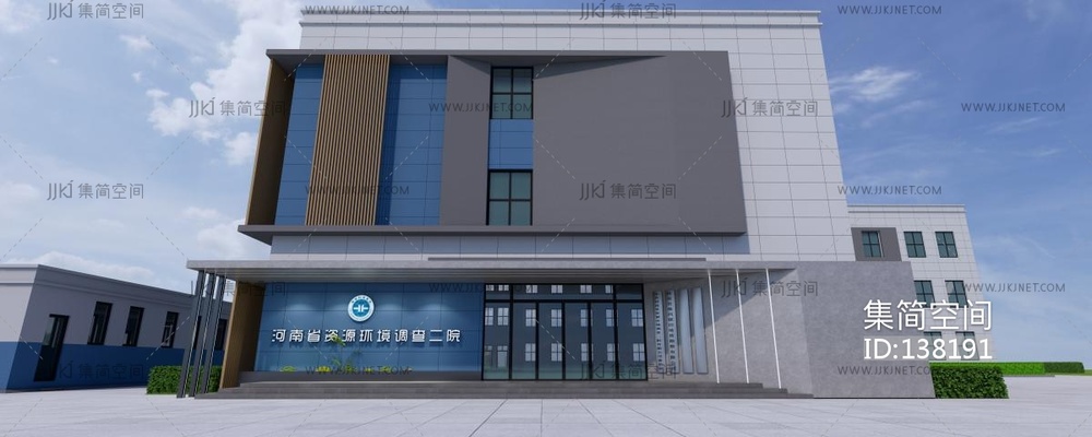 办公楼外立面门头 su草图模型下载 -【集简空间】「每日更新」