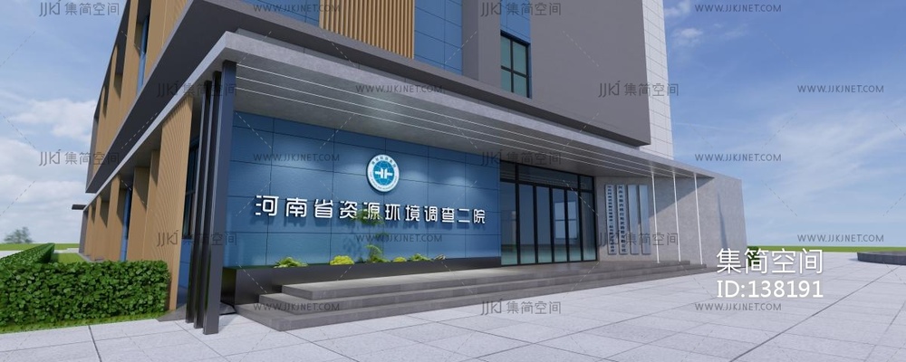 办公楼外立面门头 su草图模型下载 -【集简空间】「每日更新」