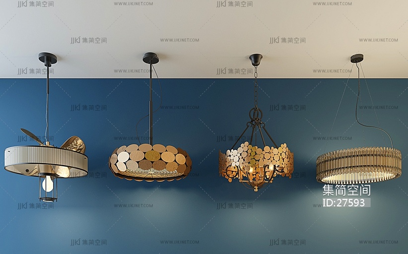 Z10-0216现代时尚吊灯灯具组合 3d模型下载 -【集简空间】「每日更新」