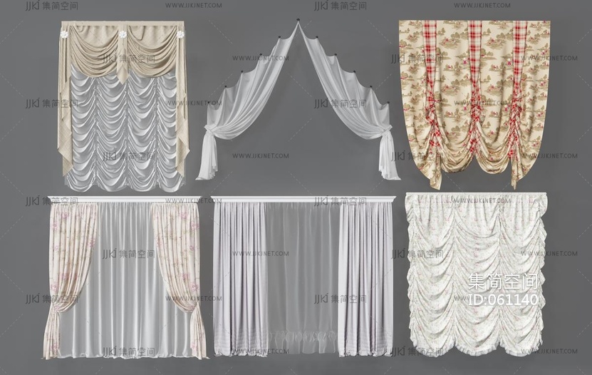 欧式罗马帘布幔组合 3d模型下载 -【集简空间】「每日更新」