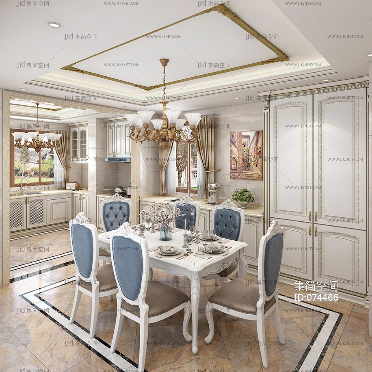 法式轻奢客餐厅+厨房|空间|室内设计|Z37715446 - 原创作品 - 站酷 (ZCOOL)