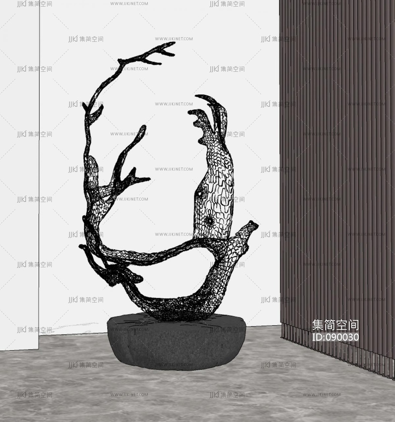 现代雕塑 su草图模型下载 -【集简空间】「每日更新」