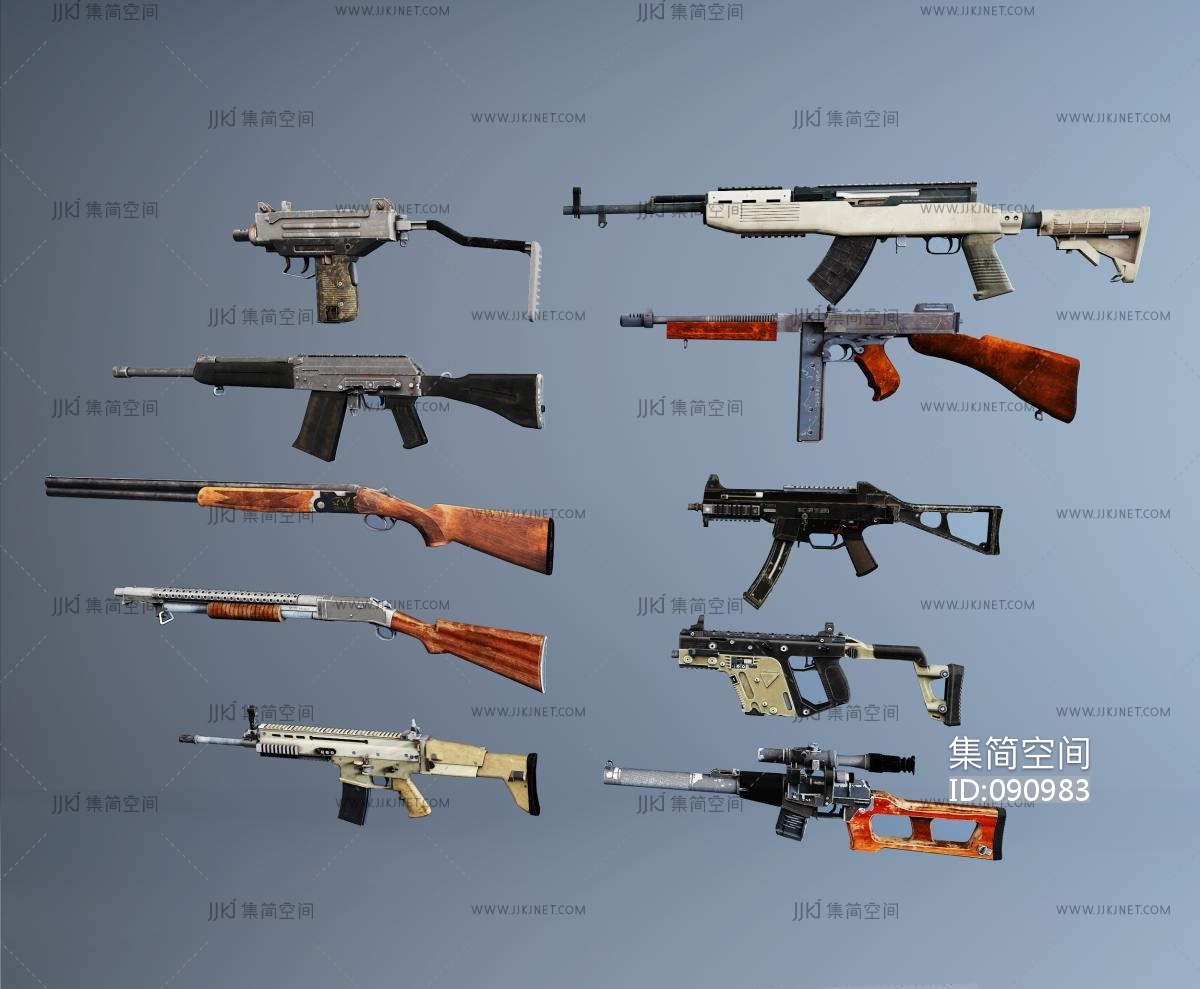 现代军事武器组合3d模型下载-【集简空间】「每日更新」