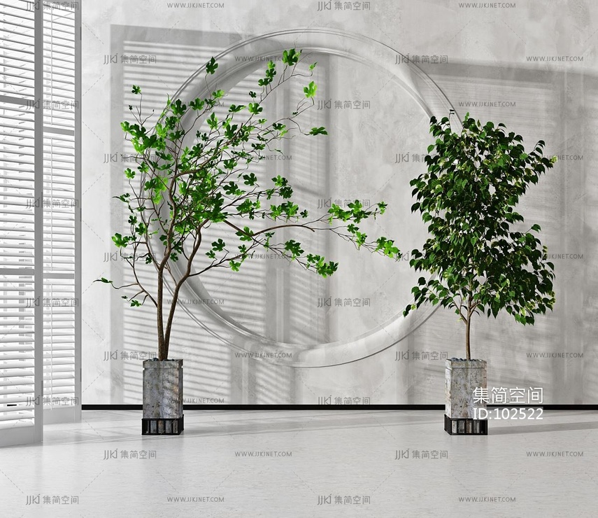现代植物盆栽组合 3d模型下载 -【集简空间】「每日更新」
