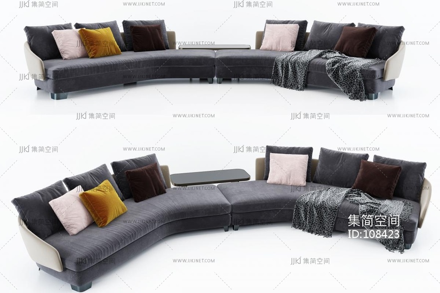 意大利 米洛提 minotti 现代多人沙发 3d模型下载 -【集简空间】「每日更新」