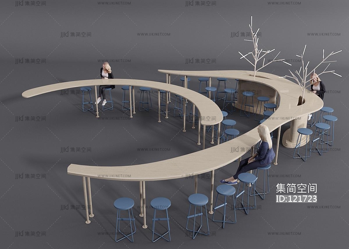 现代吧台酒柜- 建E网3D模型下载网