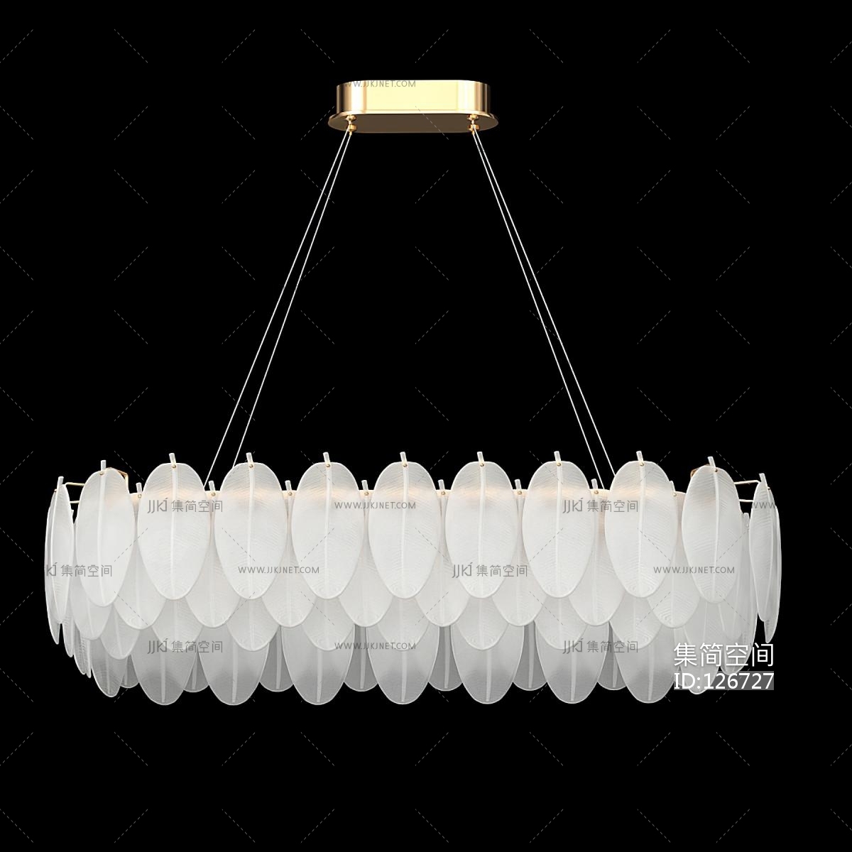 现代树叶玻璃吊灯3d模型下载-【集简空间】「每日更新」