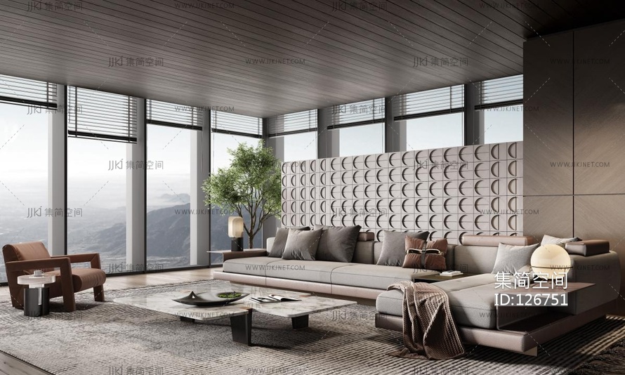 Minotti 米洛提现代客厅, 3d模型下载 -【集简空间】「每日更新」