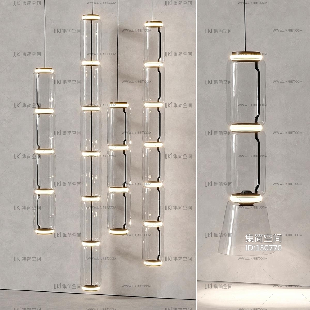 Flos 现代玻璃吊灯3d模型下载-【集简空间】「每日更新」
