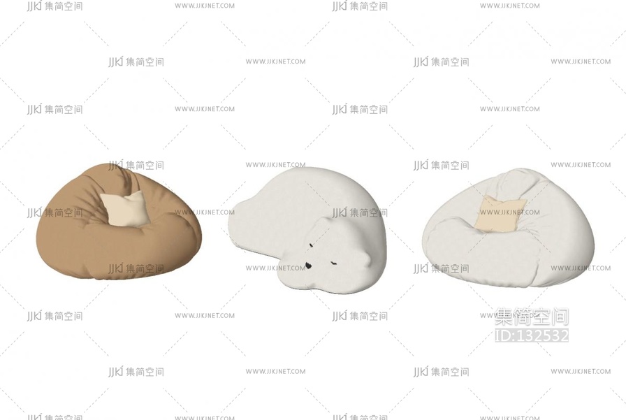 现代懒人沙发SU模型 su草图模型下载 -【集简空间】「每日更新」