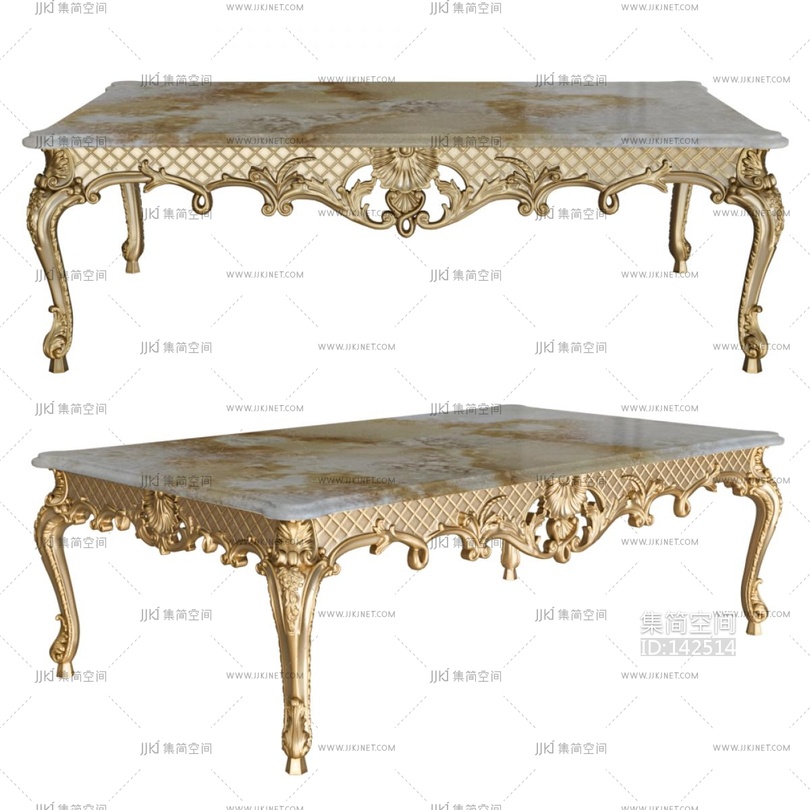 Bellotti 简欧欧式法式美式雕花轻奢金属茶几 3d模型下载 -【集简空间】「每日更新」