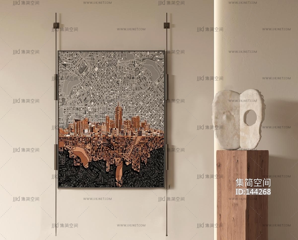 现代中古装饰画su模型下载su草图模型下载-【集简空间】「每日更新」